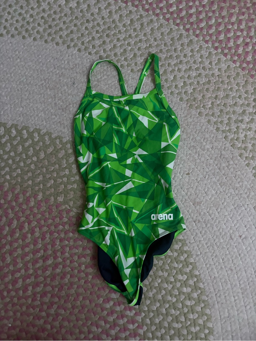 Barena Green Geometric One-Piece Swimsuit